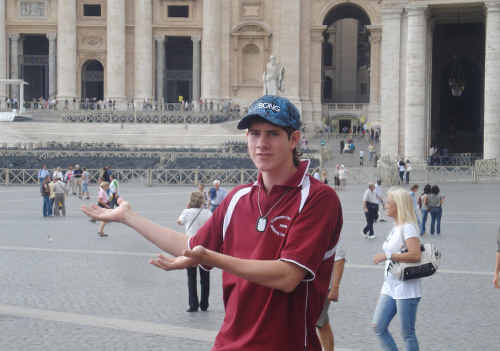 AT THE VATICAN: A trip to Italy and Greece in 2008 fuelled Brady Lawrence’s interest in ancient history. cont AT THE VATICAN: A trip to Italy and Greece in 2008 fuelled Brady Lawrence’s interest in ancient history. cont
